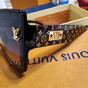 Louis Vuitton Monogram Black and Gold Sunglasses
